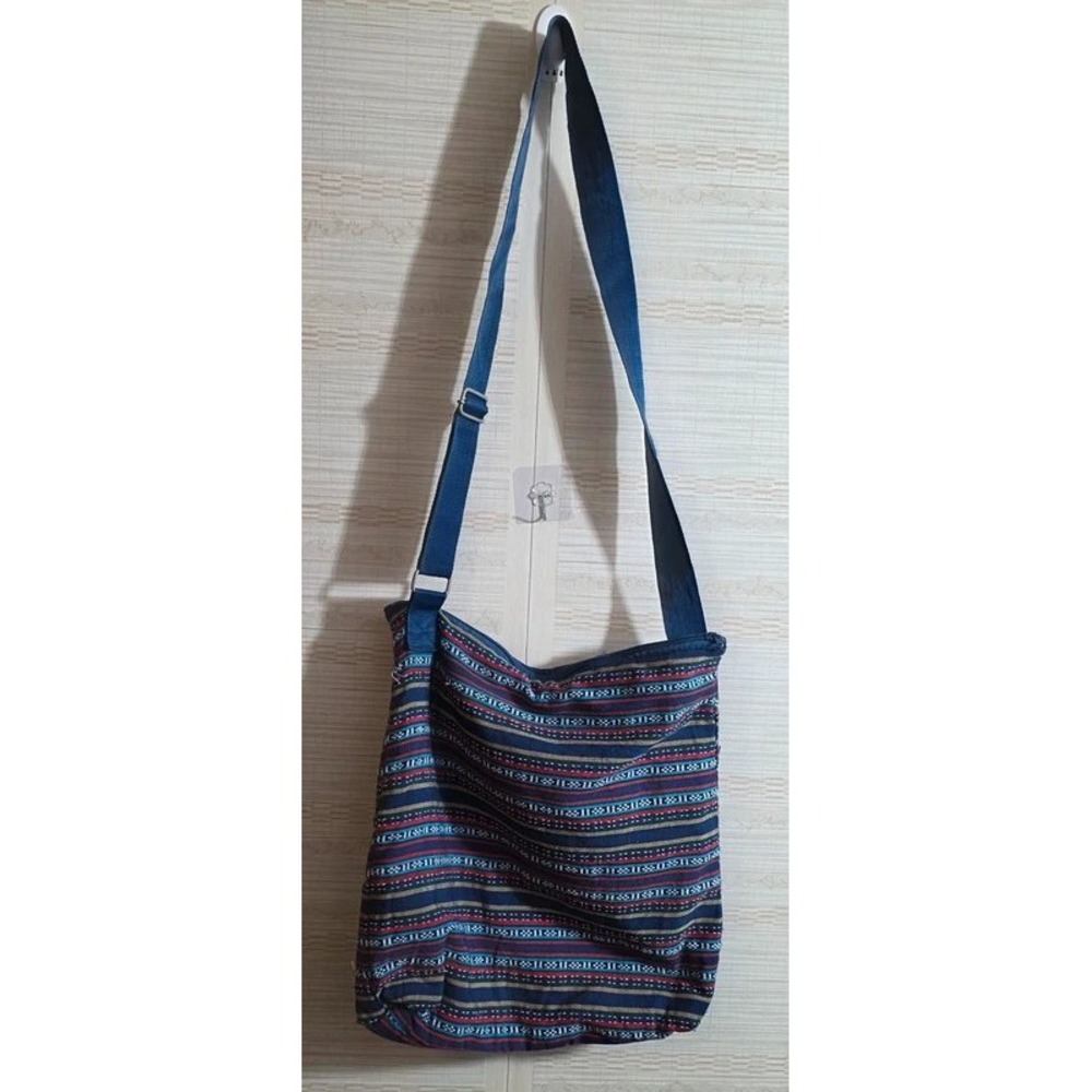 Boho Striped Woven Crossbody Bag
